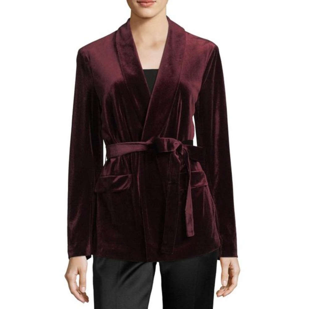 Laundry By Shelli Segal Scarlet Velvet Jacket